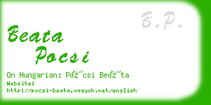beata pocsi business card